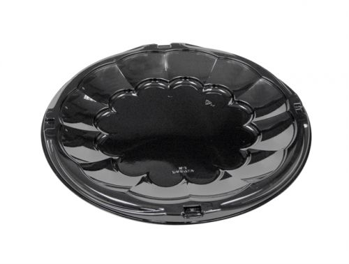 12'' Black Plastic Flat Tray