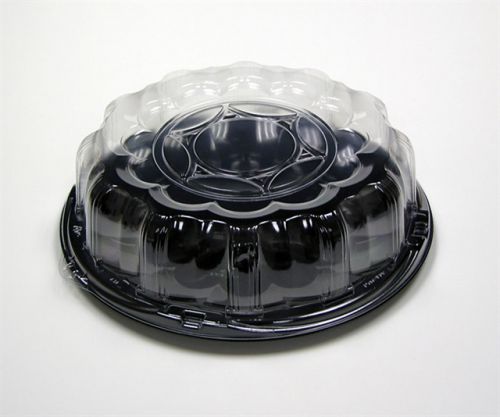 12'' Black Flat Tray With Dome