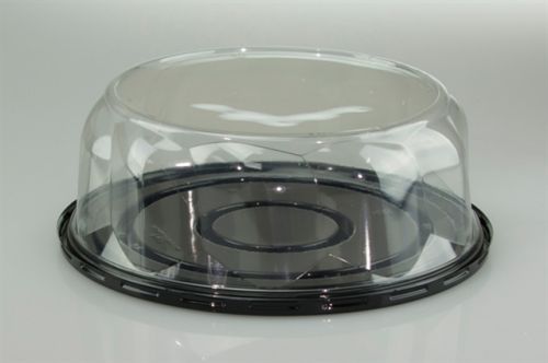 3.25'' Swirl Dome With Black Base for 7'' Cake APET