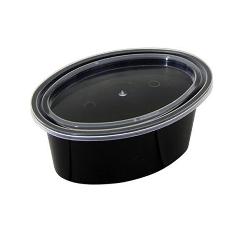 Ellipso® 3 oz. Microwavable Portion Cup and Lid Combo, Black, 500 ct.