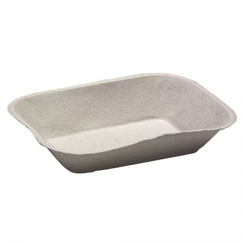 #300 Natural Pulpex Food Tray 9-1/8''x6-7/8''x1-3/4''
