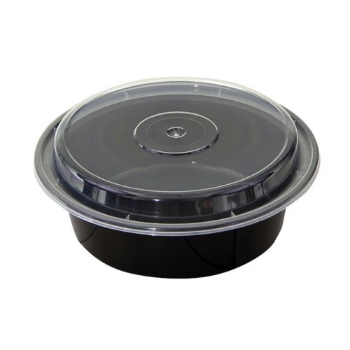 32oz Round Versa Container Black Base With Clear Lid