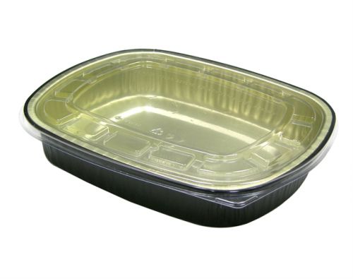 Single Black/Gold With Flat Lid FG 8X10 Aluminum Carry Out