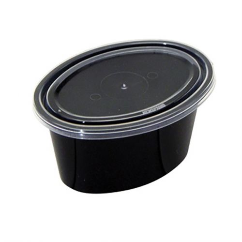 2oz Black Ellipso Portion Cup With clear lid 