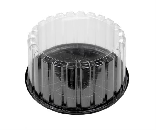 9'' Cake Container With 5-1/4'' Dome Black Base Clear Dome