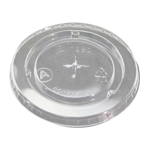 PLA Clear Flat Lid With Straw Slot