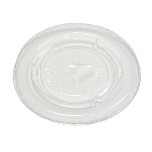 PLA Clear Flat Lid With Straw Slot