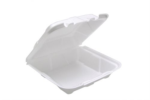 8''x8''x3'' 1 Compartment Hinged Foam Container