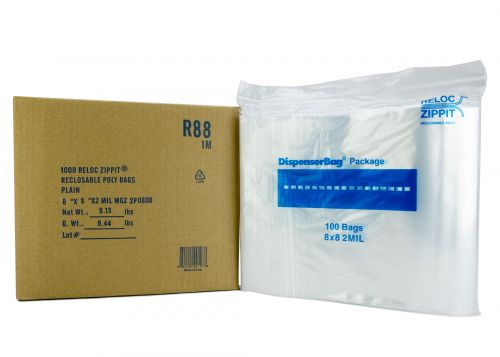 Fantapak Poly Bag 8x8 2 Mil Reloc Zipper Pack 1000