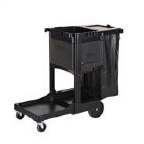 Standard Cleaning Cart Black, Capacity 20.8 gal