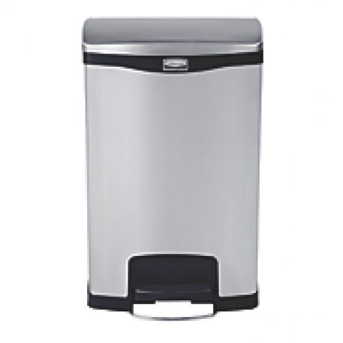 Step-On Trash Can Black Stainless Steel 13 Gallon