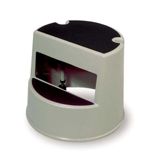 16 Mobile Plastic Step Stool Black 350 LB Capacity