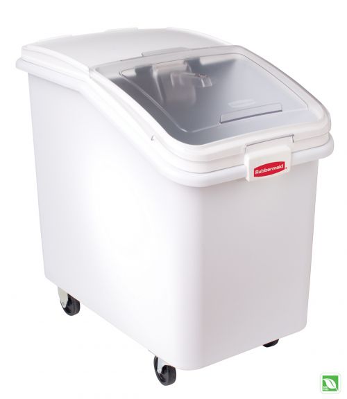 Ingredient & Food Storage Mobile Bin White / Clear 30.8 Gal