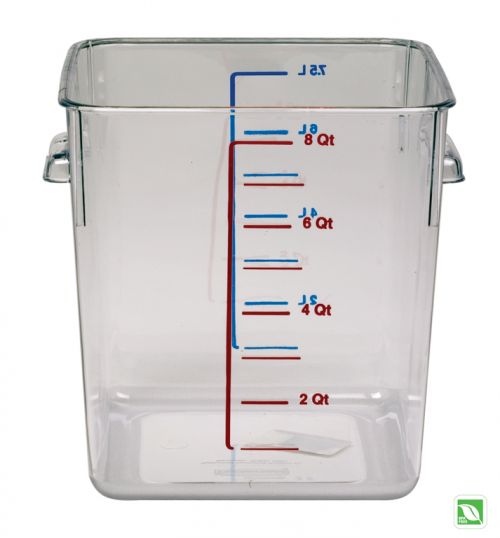 Food Storage Container Clear Square Space Saving 8 Quart