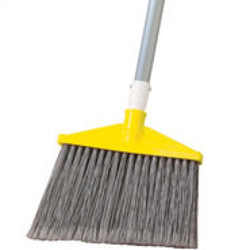 Angle Broom Flagged With Handle Gray Aluminum Handle, 1-1/2''x10-1/2''x56''