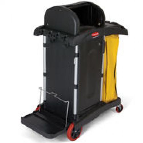 High Security Janitorial Cart Black & Yellow