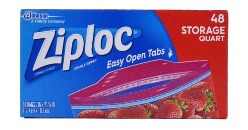 Ziploc Storage Bag Quart Double Zipper Pack 9 / 48 cs