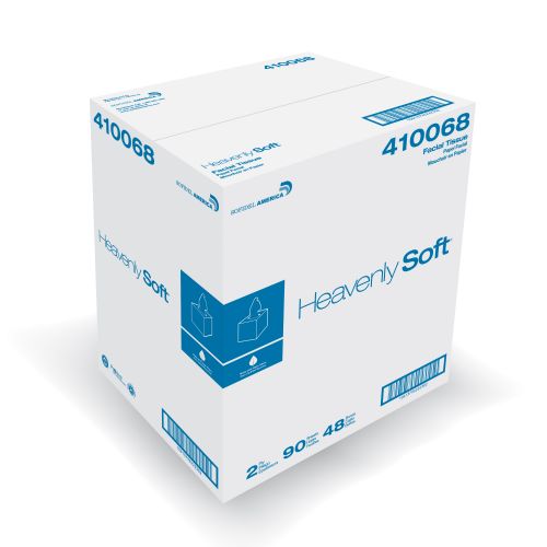 2-Ply Facial Tissue 8''x8'', Cube Box, White (90 Per Box, 48 Boxes)