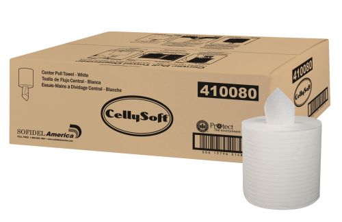 2-Ply Centerpull Paper Towel Roll 7.6''x10'', 550 Sheets, White (6 Rolls)