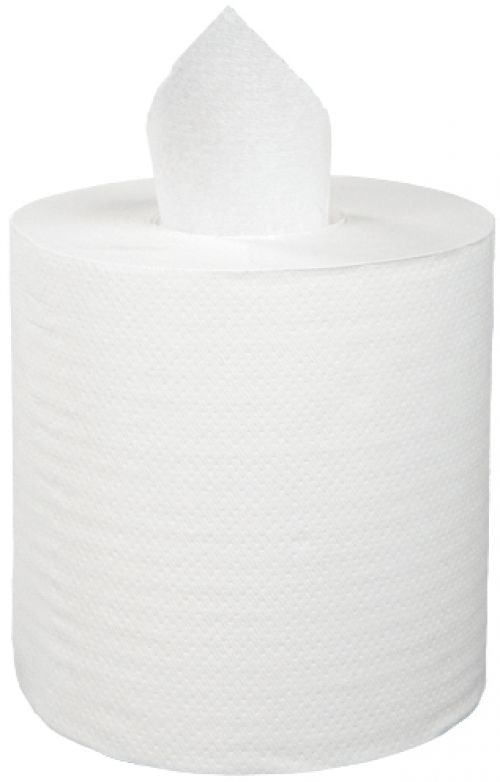 1-Ply TAD Centerpull Paper Towel Roll 7.6''x12'', 400 Sheets, White (6 Rolls)