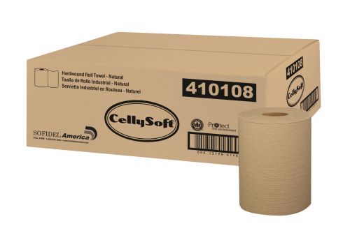1-Ply Hardwound Paper Towel Roll 8''x280', Natural (12 Rolls)