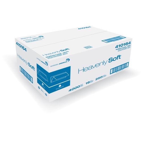 Multifold 1-Ply Paper Towel 9.5''x9.25'', Pack, White (250 Per Pack, 16 Packs)