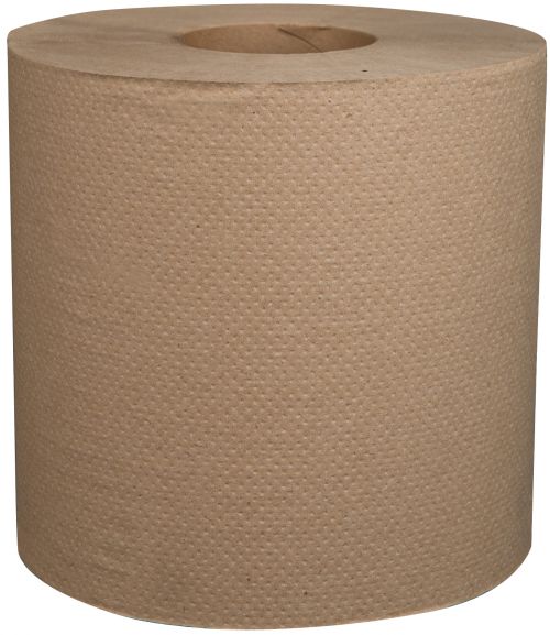 1-Ply Hardwound Paper Towel Roll 8''x800', Natural (6 Rolls)