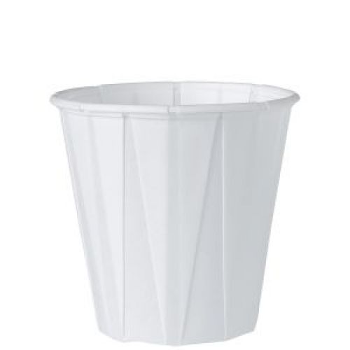 Cup Water Pleated 3.5 oz White