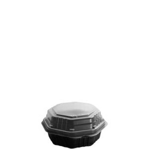 Octaview Hinged Container Deep Black / Clear 6.8'' x 6.3'' x 3.1''