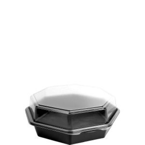Himged Container Black/Clear 9''