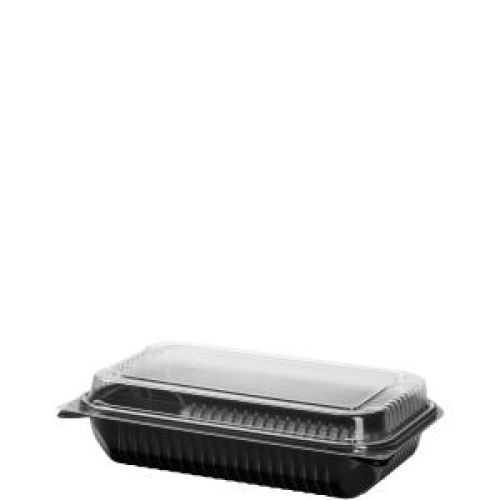 Hinged Carryout Black/Clear 11.5'' x 8''