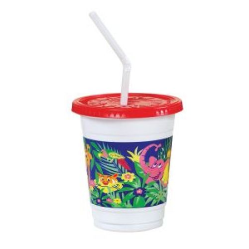 Cup Plastic 12 oz-14 oz Combo Jungle Print Kids cup
