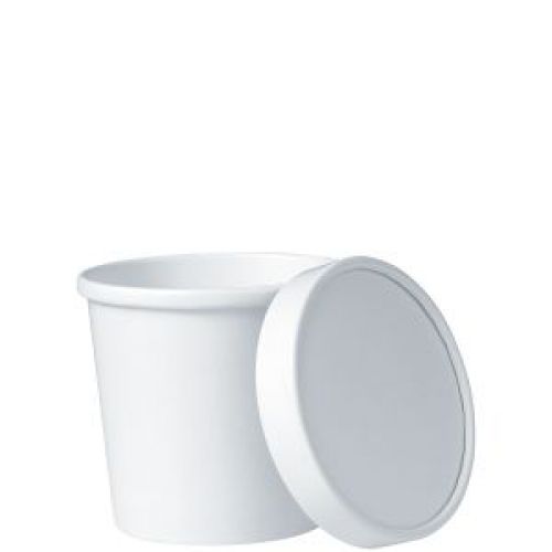 Container Paper 12 oz W / Lid White