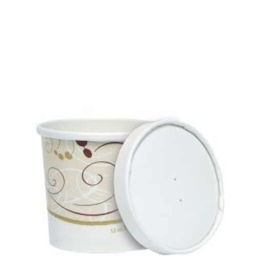 Container Paper 12 oz With Lid Symphony Paper Vented Lid White