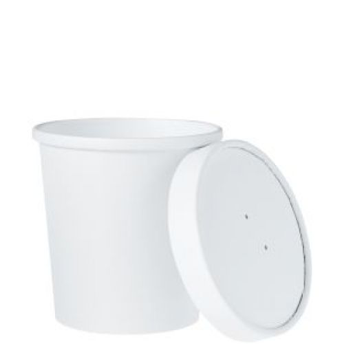 Container Paper 16 oz With Paper Vented Lid White