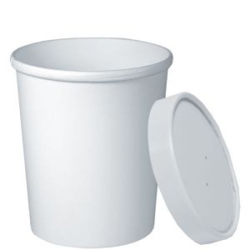 Container Paper 32 oz With Lid White