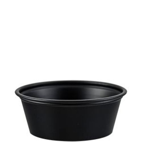 Souffles Plastic Portion Containers Black 1.5 oz