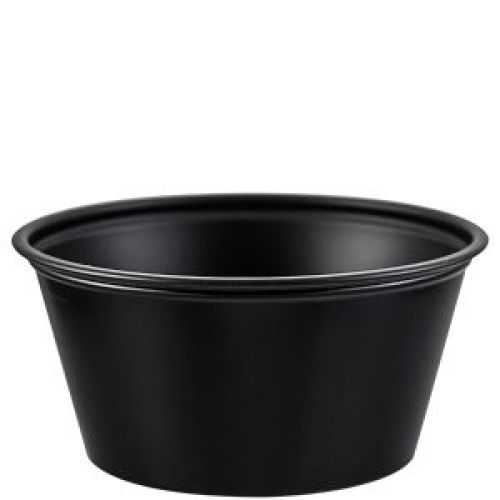 Cup Souffle Plastic 3.25 oz Black