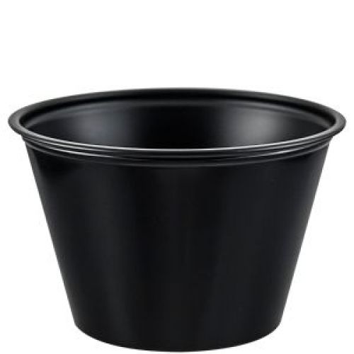 Cup Souffle Plastic 4 oz Black