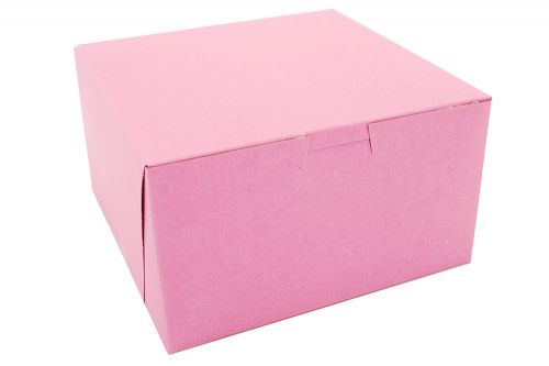 Southern 7x7x4 Pink Bakery Box Lock Corner 1 piece Box Tuck Top Pack 250
