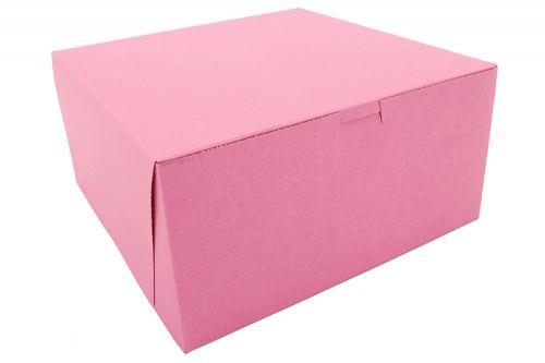 Southern 10x10x5 Pink Bakery Box Lock Corner 1 piece Box Tuck Top Pack 100