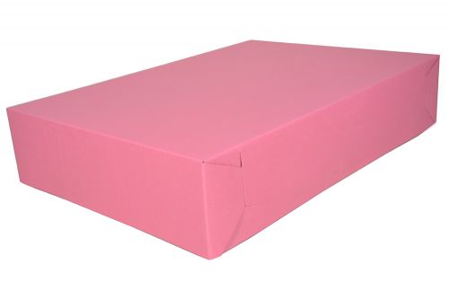 Southern 19-1/2x14x4 Lock Corner Pink 1/2 Sheet Cake Box Two Piece Pack 50