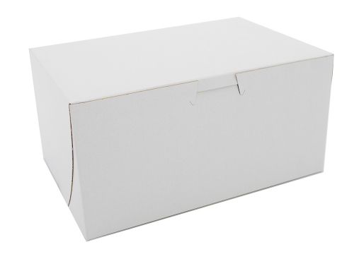 Southern 8x5-1/2x4 White Bakery Box Lock Corner 1 piece Box Tuck Top Pack 250