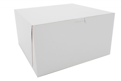 Southern 10x10x5-1/2 White Bakery Box Lock Corner 1 piece Box Tuck Top Pack 100