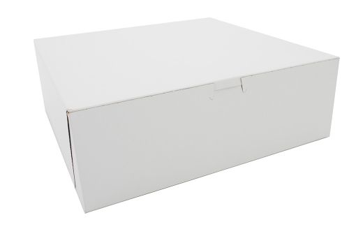 Southern 12x12x4 White Bakery Box 1 Piece Tuck Top Lock Corner Pack 100