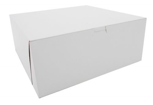 Southern 12x12x5 White Bakery Box 1 Piece Tuck Top Lock Corner Pack 100