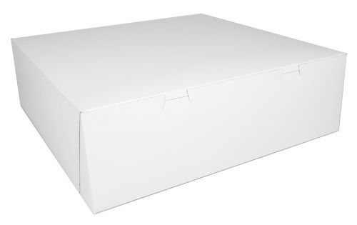 Southern 16x16x5 White Bakery Box 1 Piece Tuck Top Lock Corner Pack 50