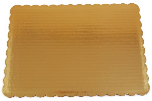 Southern 14x10 Gold Cake Pad Single Wall Scalloped Pack 100
