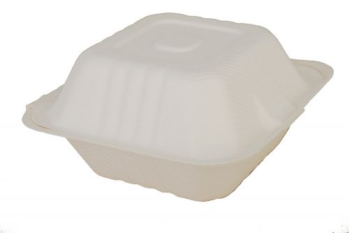 Southern 6 Molded Fiber Clamshell Champware White Pack 4/125