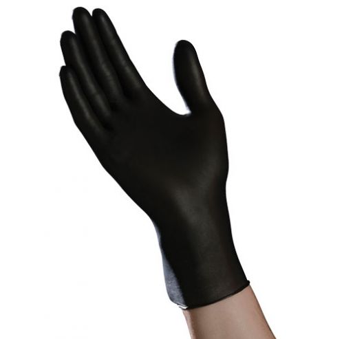 Tradex Nitrile Gloves Medical Grade Small Black Powder Free Pack 10/100